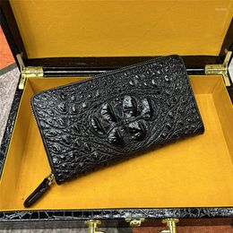 Wallets Genuine Leather Men's Bag Handbag Large Capacity Single Pull Wallet Hand Clasp Bone Business Trend Wrist