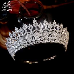 Hair Clips Barrettes ASNORA Crowns For Women Accessories Tiaras And Bride Wedding Crown Crystal Headband Dress 230619