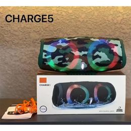 For Charge 5 RGB Flash Light Bluetooth Speaker Charge5 Portable Mini Wireless Outdoor Waterproof Subwoofer Speakers Support TF USB Card Box With Retail Box