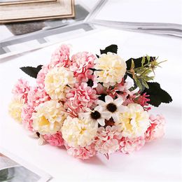 Dried Flowers Hydrangea Artificial Room Home Decoration DIY Wedding Flower Arrangement Party Supplies Photo Props Retro New