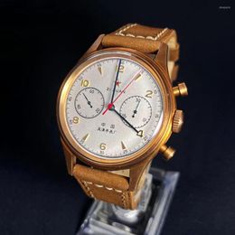 Wristwatches Bronze Men's Watch 1963 Seagull Chronograph Manual Mechanical Bubble Mirror Luminous Panda Vintage Fashion Sapphire