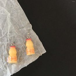 Dangle Earrings Resin Beverages Drop Handmade Cute Girls Gift Eardrop Milk Bottle Cartoon Earring Simulation For Women Party Jewellery