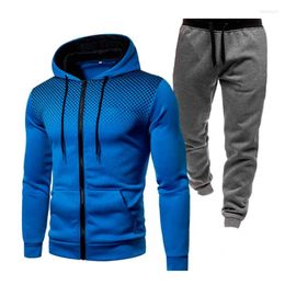 Men's Tracksuits Men Jogging Suits 2 Pieces Long Sleeve Tracksuit With Zip Hood Casual Sportswear For Autumn Winter