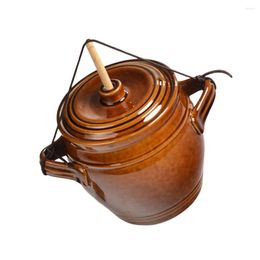 Storage Bottles Containers Food Self-pressurized Pickle Jar Ceramic Pickles Jars 20.5X19CM Coffee Ceramics Kitchen Practical Can