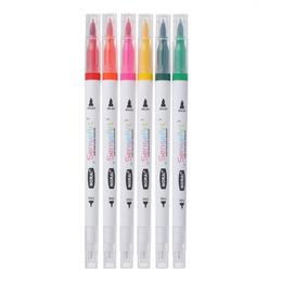 Watercolor Brush Pens G5AA 12/18/24Pcs double tip flexible color brush fine line tip watercolor marker 230619