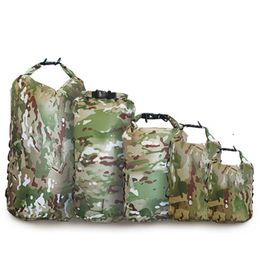Outdoor Bags Camouflage Waterproof Backpack Portable Sport Rafting Bag River Tracing Swiming Bucket Dry 3L 5L 10L 20L 35L 230619