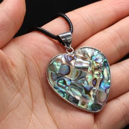 Pendant Necklaces Natural Abalone Heart Shape Necklace Reiki Heal Sea Shell Good Quality For Women&Man Party Jewelry