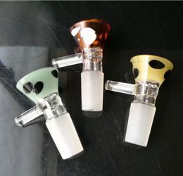 Glass Smoking Pipes Manufacture Hand-blown bongs Colour Dot Funnel Adapter (1)