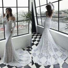 Sexy 2019 Julie Vino Mermaid Wedding Dresses Sweetheart Neck Long Sleeve Wedding Gowns vestidos de noiva Beach Lace Wedding Dress182q