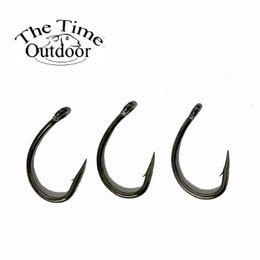 Fishing Hooks 100pcs High Carbon Steel Carp Fishing Hook Strong Fishhooks With Eyelet Carp Fishing Tackle 230619