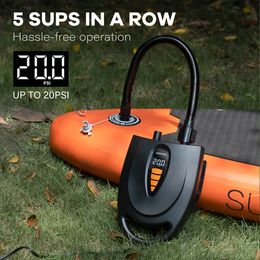 Bike Pumps Electric Air Inflator SUP Pump 20PSI Intelligent High Pressure Inflate Deflate Dual Use For Pool Kayak Airmattress Paddle Board 230619