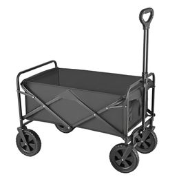 Plaj/spor/kamp için tekerleklerle taşınabilir katlanabilir katlanır vagon arabası