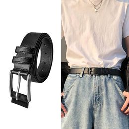 Belts Vintage Leather Belt For Men Adjustable Fashion Waistband Suits Jeans With Single Prong Buckle Cinturones Para Hombre