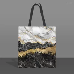 Evening Bags Marble Natural Texture Tote Bag Canvas Imitation Print