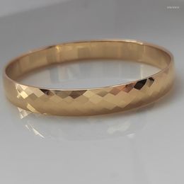 Bangle 8mm Width Classic Facet Women/girl Hi Tech Gold Plating Tungsten