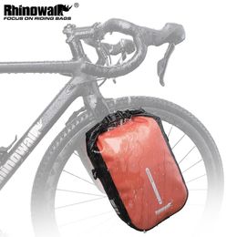 Outdoor Bags Rhinowalk Waterproof Bike Quick Release Front Fork Bag 4L 6L Cycling Pack Electric Scooter Vehicle Travel Storage Accessory 230619