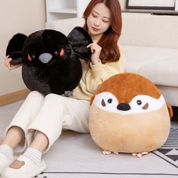 Stuffed Plush Animals 35/40 circular filled sparrow crow doll sleeping pillow soft filled animal toy sofa decoration cartoon bird toy children and girls gift 230619