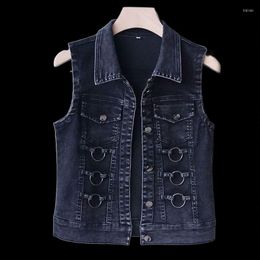 Women's Vests Women's Clothes Spring And Autumn Korean Style Fashion Denim Vest Slim-Fit Slimming Outer Sleeveless Short Tops