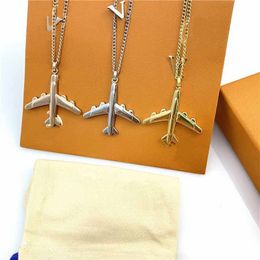 Designer Airplane Necklace Alphabet 925 Silver Pendant Necklace Short version of luxury jewellery for women CEE3