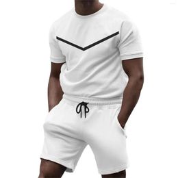 Men's Tracksuits Summer Men's T-shirt Shorts Suit Breathable Two Piece Sports T Shirt Set Training Streetwear Tracksuit Outfits