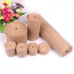 Party Decoration LuanQI 2M/Roll Natural Jute Burlap Ribbons For Crafts Vintage Rustic Wedding Decorative DIY Home Supplies Gifts