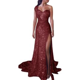 Long Sequined Mermaid Long Prom Dresses Blue Gold High Split Burgundy Gorgeous Arabic Dubai Occasion Cheap Formal Evening Gowns