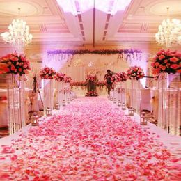 1000 pezzi di fiori artificiali in poliestere moda per decorazioni di nozze romantiche coriandoli di petali di rosa di seta nuova venuta colorata245s