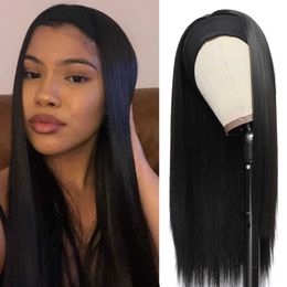 Nxy Hair Wigs Headband Wig Synthetic Long Straight for Black Women 20 22 24 26 28 30 Inch 230619