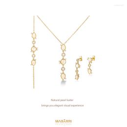 Necklace Earrings Set Mabarri Bracelet Gold Plated For Women Luxury Bracelets Jewellery Holiday Birthday Gift