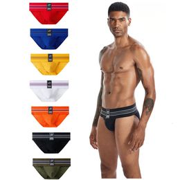 Underpants Novel Fashionable Men's Underwear Blended Breathable Boxer Briefs High Slits Low Waist Male Underpants Youth Bikini Short Pants 230619