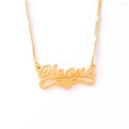 Chains Letter 24k Gold Colour Fill Necklace Christian Men Women Girl Bracelet Fashion High Quality Chain Habesha Wedding Party Gift