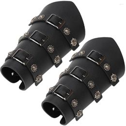 Party Supplies 1PCS Medieval Larp Knight Arm Cuff Leather Bracer Punk Buckle Strap Armor Adult Wrist Band Archer Gauntlet Costume Gear For