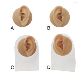 Jewelry Pouches Silicone Ear Model Simulation Piercing Tool Earrings Display Mannequin Teaching Instruction Acupuncture Practice