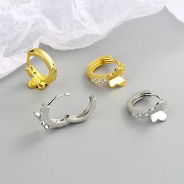 Hoop Earrings 925 Sterling Silver Exquisite Dainty Butterfly For Wedding Bride Women Jewellery Female TINY Years Gifts