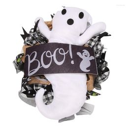 Decorative Flowers Wreath Door Hanging Decoration Classic Halloween Decor Ghost Toy Happy Party Home Festival Supplies