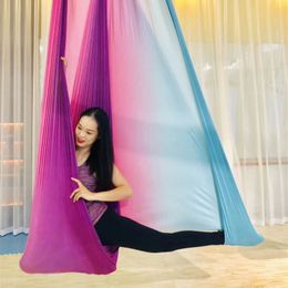 Resistance Bands Multicolour Aerial Anti-gravity Yoga Hammock Swing Flying Yoga Bed Bodybuilding Gym Fitness Equipment Inversion Trapeze 230617