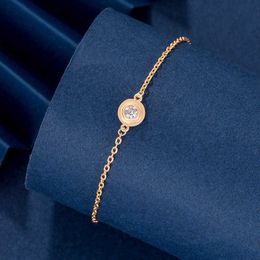 Original designer Carter One Diamond Necklace Gold Plated 18K Single Small Round Cake UFO Light Luxury Collar Chain