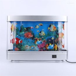 Table Lamps Artificial Tropical Fish Tank Aquarium Decorative Night Light Virtual Ocean Dynamic LED Lamp Cute Room Decor Gifts