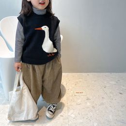 سترة Pullover فضفاضة سترة الفتيات Duck Wool Baby Fallwinter P4449 230619