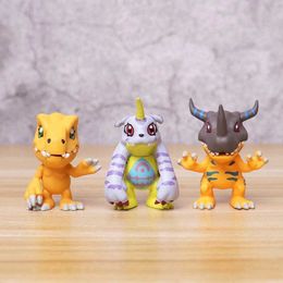 Action Toy Figures New Anime Figure Digital Digimon Adventure 9pcs/Set Cartoon Model Car Ornaments Action Decoration Collection Toys