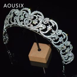 Hair Clips Barrettes European Bride Princess Diana Crown CZ Crystal Headband Jewellery Wedding Accessories Micro set Zircon Bridal Headdress Tiaras 230619