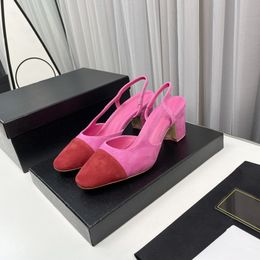 Spring Autumn Women Pumps Genuine Natural Kid Suede Sandals High Heels Pumps Runway Slingbacks Women Party Dress Shoes Women