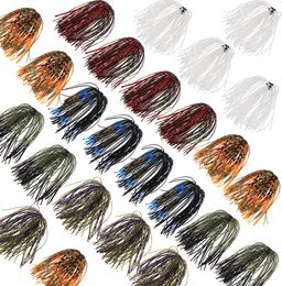 Baits Lures Fishing Silicone Skirts Lures 2550 Bundles 50 Strands Jigs Spinnerbait Buzzbait Spoon Blade Squid Jig Skirt Fly Tying Material 230619