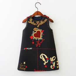 Girl's Dresses Girls Dress Spring Autumn European and American Style embroidery Flower vest dress toddler Baby Girls clothing 230617