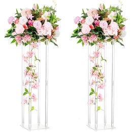 Screens Room Dividers 1pc Wedding Centerpieces for Tables Column Flower Stand Acrylic Floor Vase Tall Rectangular Display Rack Party Reception 230619