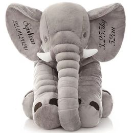 Stuffed Plush Animals Personalise Name Children Plush Toys Stuffed Animal Soft Grey Elephant Pillow Baby Sleep Toys Plush Toys 5 Colours 60cm 80cm 230617