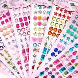 Kids Toy Stickers 12 styles Acrylic Crystal Children Toys Sticker Decal Mobile PC Diamond Self Adhesive Scrapbooking 230617