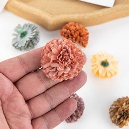 Dried Flowers 100PCS Artificial Carnation Diy Fake Silk Head for Home Party Wedding Decoration Outdoor Garden Christmas