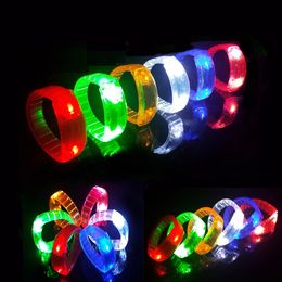 Other Event Party Supplies 100Pcs Sound Control Led Flashing Bracelet Light Up Bangle Wristband