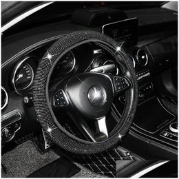 Steering Wheel Covers Ers 38Cm Car Er Colorf Diamond Soft Protector Set Bling Accessories For Woman Drop Delivery Mobiles Motorcycle Dhdtb